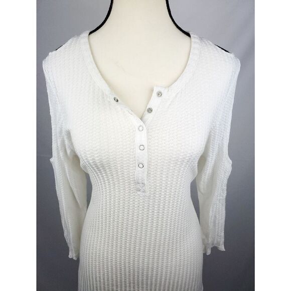 Chaser Thermal Cold Shoulder Henley in True White | REVOLVE size med - Picture 3 of 9
